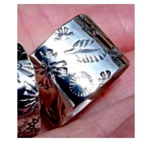 NWOT Sterling Silver Stamped Botanical Ring